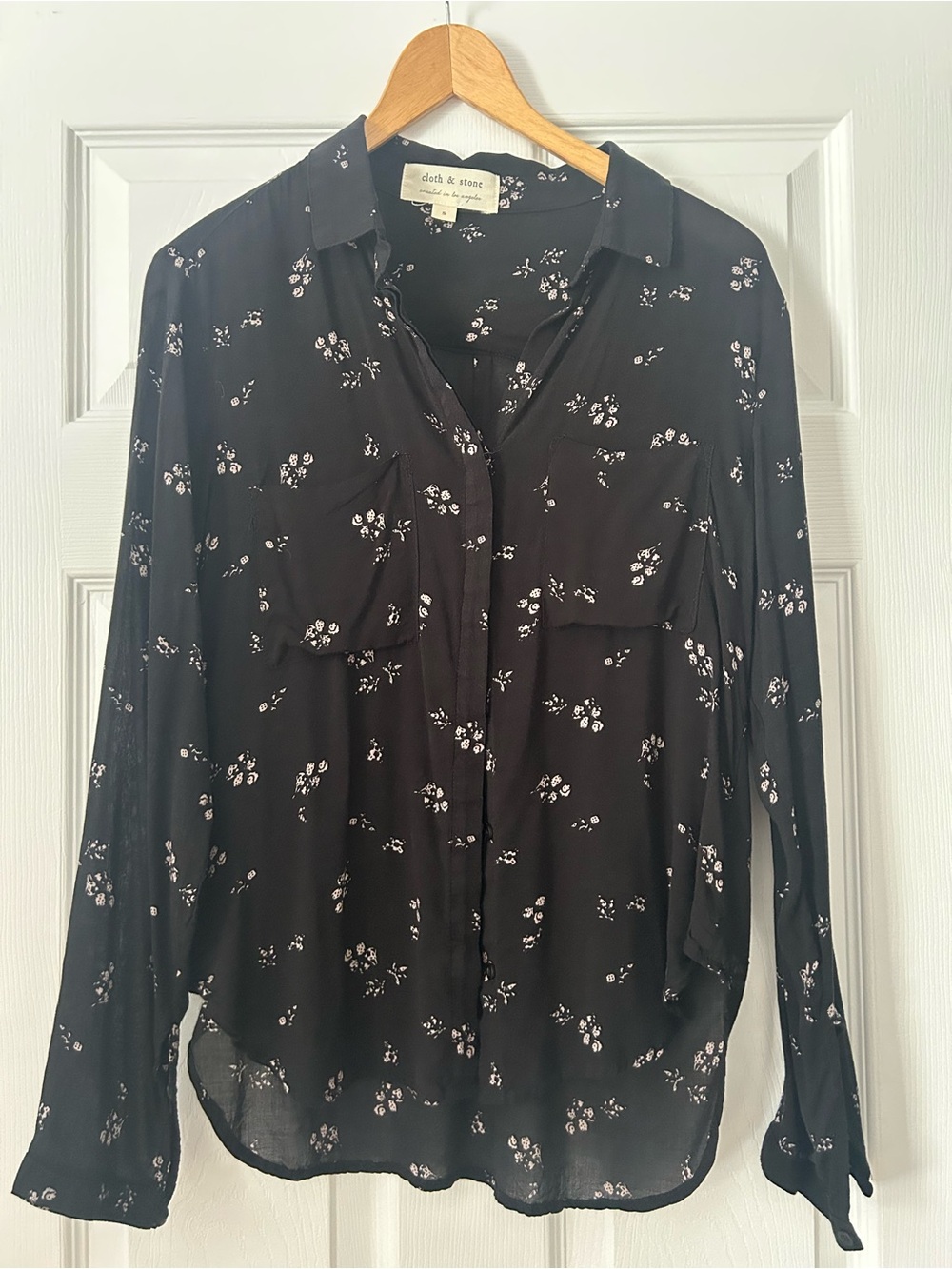 cloth & stone Black Floral Button-Down Shirt